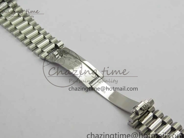 0417 Day Date 40mm SS BP Maker Best Edition Diamond Bezel Blue Dial Arabic Markers On SS Bracelet A Lightweight 2883